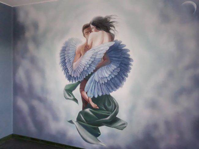 Mural na ścianie w domu