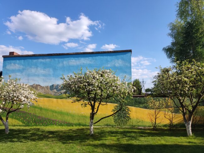 mural z widokiem górskim