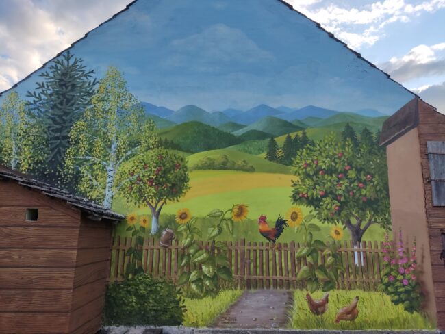 krajobraz wiejski mural