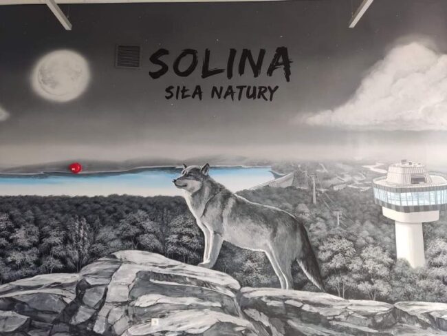 krajobraz Soliny mural w Solinie