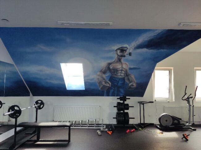 mural w siłowni