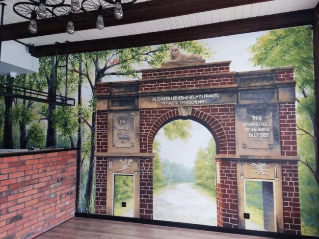 mural w restauracji